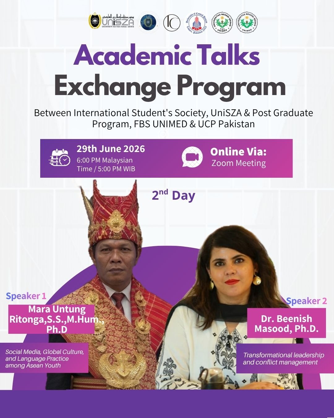 The Academic Talks Exchange Program announcement for 29 June 2026.